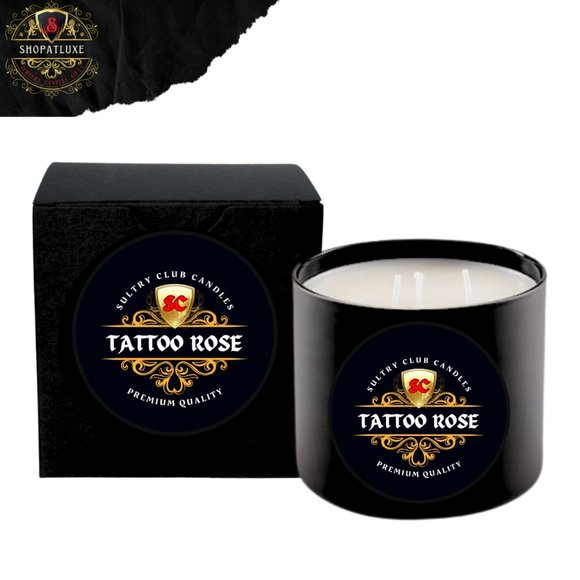 TATTOO ROSE 3 WICK CANDLE - Picture 2 of 6